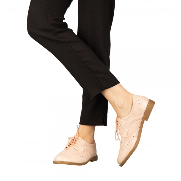 Γυναικεία casual παπούτσια  από οικολογικό δέρμα ροζ Bergo - Kalapod.gr